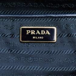 Pre Owned Prada Dark Blue Saffiano Lux Leather Medium Galleria Tote