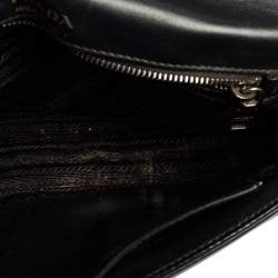 Pre Owned Prada Black Diagramme Leather Medium Shoulder Bag
