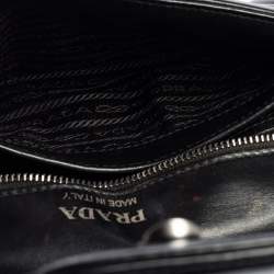Pre Owned Prada Black Diagramme Leather Medium Shoulder Bag