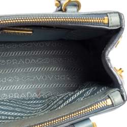 Pre Owned Prada Light Blue Saffiano Leather Mini Galleria Tote