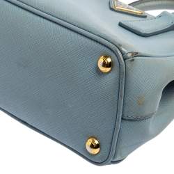 Pre Owned Prada Light Blue Saffiano Leather Mini Galleria Tote