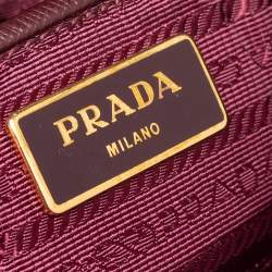 Pre Owned Prada Dark Red Saffiano Lux Leather Large Gardener's Tote