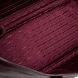Pre Owned Prada Dark Red Saffiano Lux Leather Large Gardener's Tote
