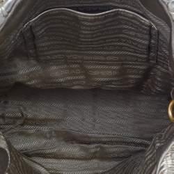 Pre Owned Prada Metallic Gold Gathered Leather Satchel