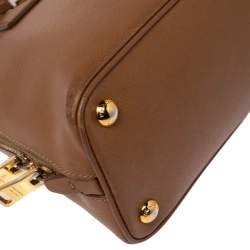 Pre Owned Prada Tan Saffiano Leather Small Promenade Satchel