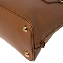 Pre Owned Prada Tan Saffiano Leather Small Promenade Satchel