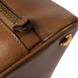 Pre Owned Prada Tan Saffiano Leather Small Promenade Satchel