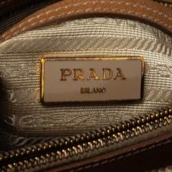 Pre Owned Prada Tan Saffiano Leather Small Promenade Satchel