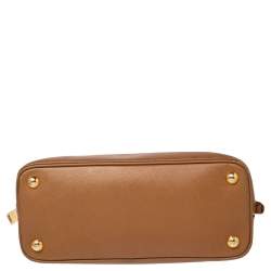 Pre Owned Prada Tan Saffiano Leather Small Promenade Satchel