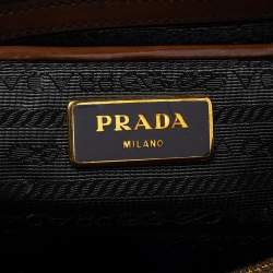 Pre Owned Prada Brown Patent Leather Promenade Satchel