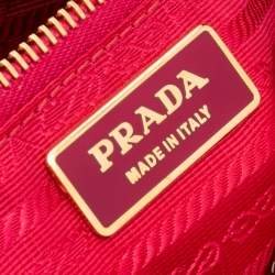 Pre Owned Prada Pink Gaufre Nylon and Leather Tote