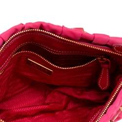 Pre Owned Prada Pink Gaufre Nylon and Leather Tote