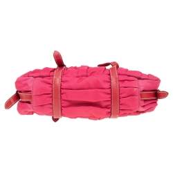 Pre Owned Prada Pink Gaufre Nylon and Leather Tote