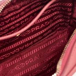 Pre Owned Prada Pink Saffiano Leather Camera Crossbody Bag