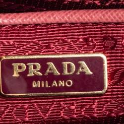 Pre Owned Prada Pink Saffiano Leather Camera Crossbody Bag