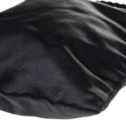 Pre Owned Prada Navy Blue/Black Satin Tassel Knitted Handle Tote