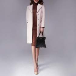 Pre Owned Prada Navy Blue/Black Satin Tassel Knitted Handle Tote