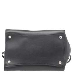 Pre Owned Prada Black Leather Stitch Double Zip Tote