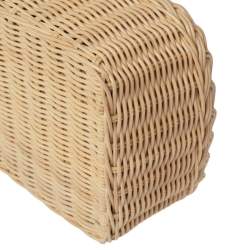 Pre Owned Prada White Canvas and Wicker Bucket Bag