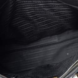 Pre Owned Prada Black Saffiano Leather Executive Double Zip Tote
