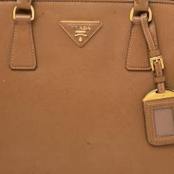 Pre Owned Prada Brown Saffiano Lux Leather Open Promenade Satchel