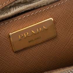 Pre Owned Prada Brown Saffiano Lux Leather Open Promenade Satchel