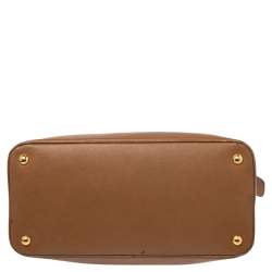 Pre Owned Prada Brown Saffiano Lux Leather Open Promenade Satchel