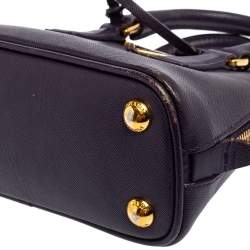 Pre Owned Prada Purple Saffiano Leather Mini Promenade Crossbody Bag