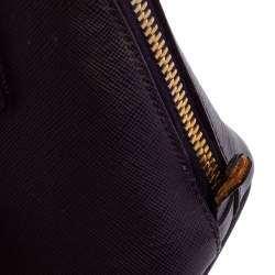 Pre Owned Prada Purple Saffiano Leather Mini Promenade Crossbody Bag