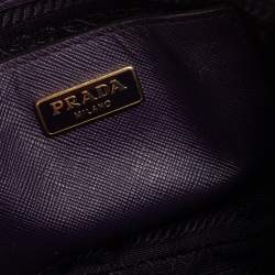 Pre Owned Prada Purple Saffiano Leather Mini Promenade Crossbody Bag
