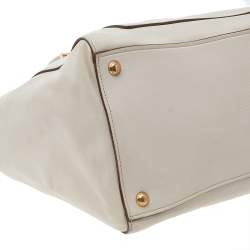 Prada Off White Leather Phenix Front Pocket Tote