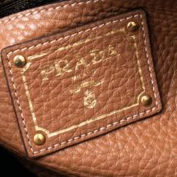 Pre Owned Prada Brown Vitello Daino Leather Tote