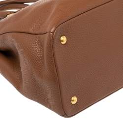 Pre Owned Prada Brown Vitello Daino Leather Tote