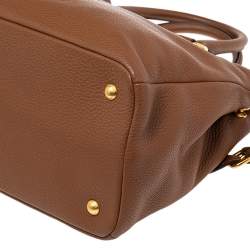 Pre Owned Prada Brown Vitello Daino Leather Tote