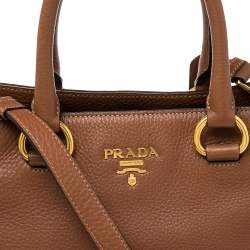 Pre Owned Prada Brown Vitello Daino Leather Tote