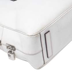 Prada Off-White Saffiano Leather Bauletto Bag