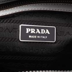 Prada Off-White Saffiano Leather Bauletto Bag