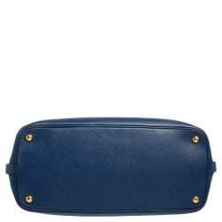 Pre Owned Prada Blue/Red Saffiano Leather Double Handle Tote