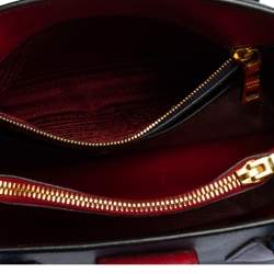 Pre Owned Prada Blue/Red Saffiano Leather Double Handle Tote