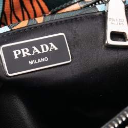 Pre Owned Prada Multicolor Saffiano Stampa Leather Small Double Zip Tote