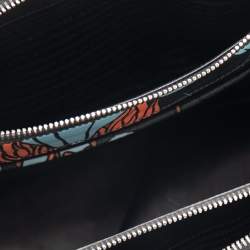 Pre Owned Prada Multicolor Saffiano Stampa Leather Small Double Zip Tote