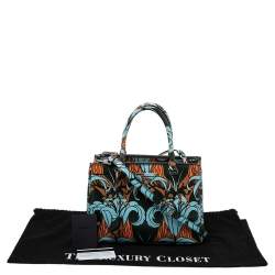 Pre Owned Prada Multicolor Saffiano Stampa Leather Small Double Zip Tote