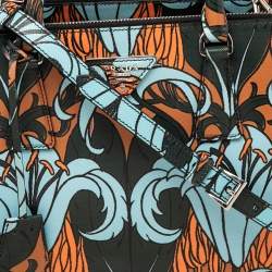 Pre Owned Prada Multicolor Saffiano Stampa Leather Small Double Zip Tote