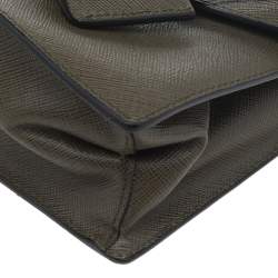 Pre Owned Prada Green Saffiano Lux Leather Crossbody Bag