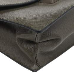 Pre Owned Prada Green Saffiano Lux Leather Crossbody Bag