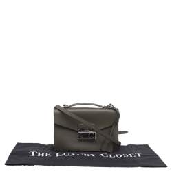 Pre Owned Prada Green Saffiano Lux Leather Crossbody Bag