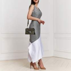 Pre Owned Prada Green Saffiano Lux Leather Crossbody Bag