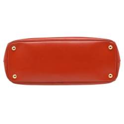 Pre Owned Prada Orange Saffiano Lux Leather Large Galleria Tote