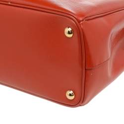Pre Owned Prada Orange Saffiano Lux Leather Large Galleria Tote