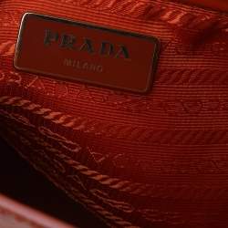 Pre Owned Prada Orange Saffiano Lux Leather Large Galleria Tote